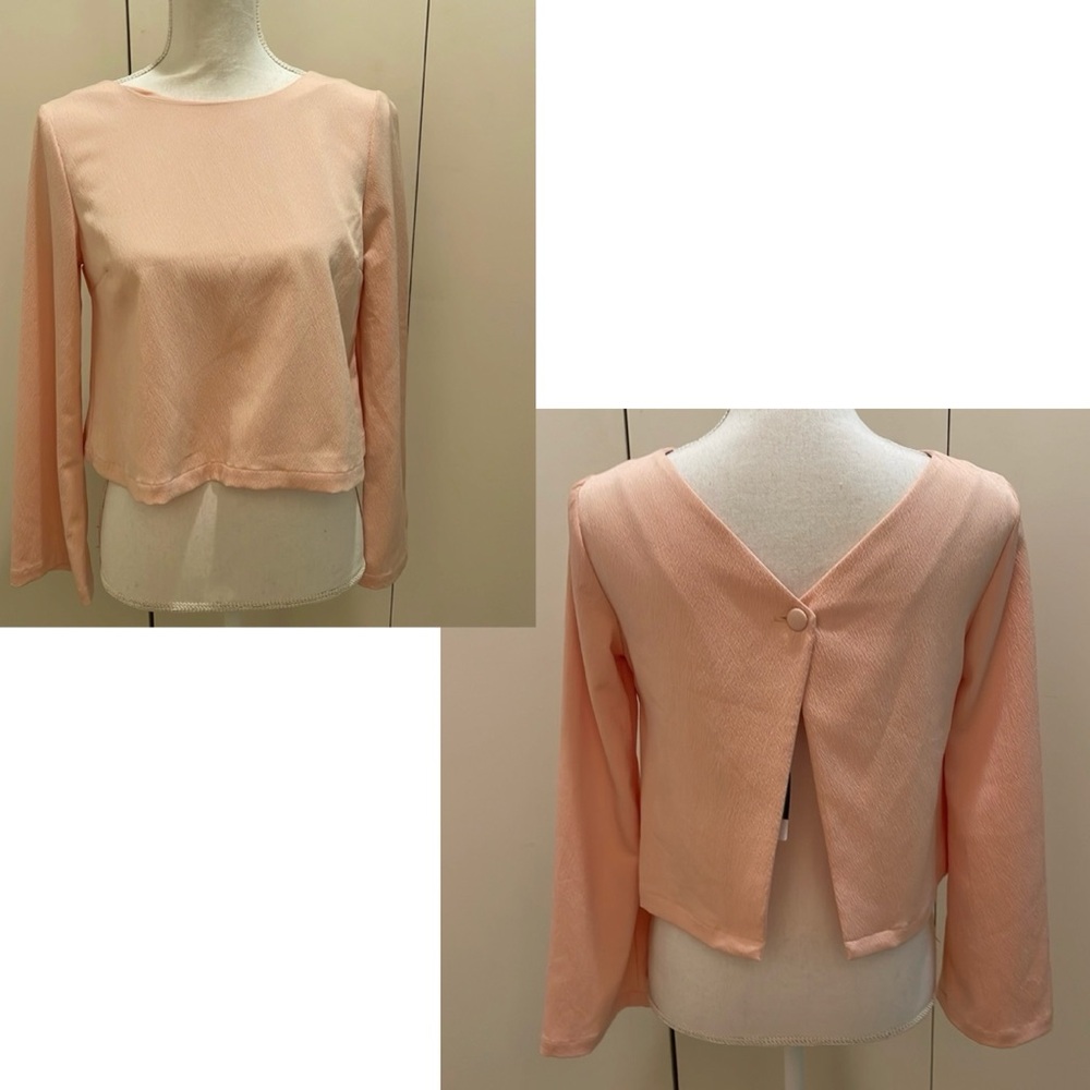 Topshop peach Longsleeve blouse size 4 NWT #111